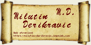 Milutin Derikravić vizit kartica